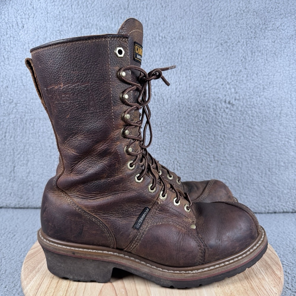 Carolina Linesman Mens 11 2E Wide Brown Leather Waterproof Composite Toe CA1904